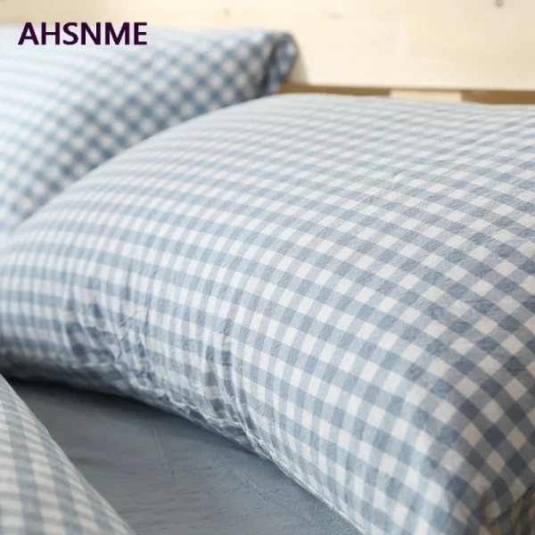 AHSNME 100% Cotton Nevresim Takimlari Super Soft parrure de lit Cool Summer Light Blue Super california king size bedding set - Image 6