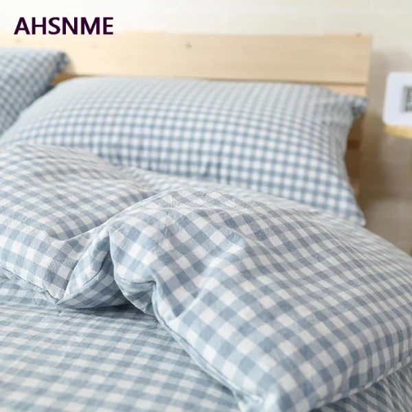 AHSNME 100% Cotton Nevresim Takimlari Super Soft parrure de lit Cool Summer Light Blue Super california king size bedding set - Image 2