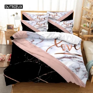 Colored Marble Bedding Set Duvet Cover Set 3d Bedding Digital Printing Bed Linen Queen Size Bedding Set Fashion Design
